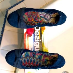 Desigual denim flats size 9